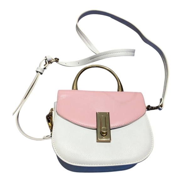 Handbags - Love and Lore Crossbody Purse faux. Pink,  White and Gold
